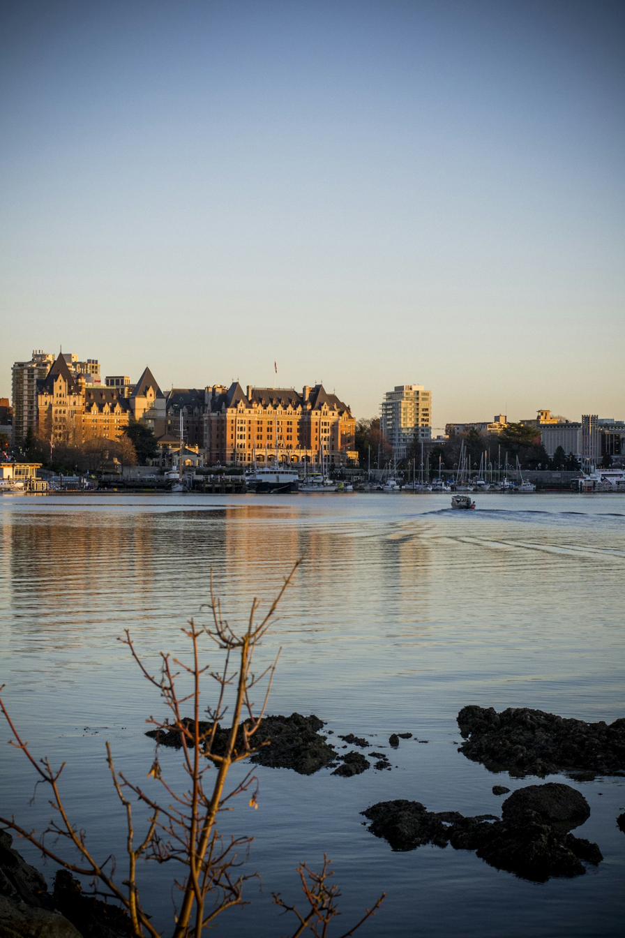 Victoria, BC skyline across the water - DesignWealth's home